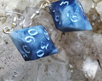 Neverwinter - handmade dice earrings, D10 earrings, D100 earrings, dungeons and dragons, ttrpg