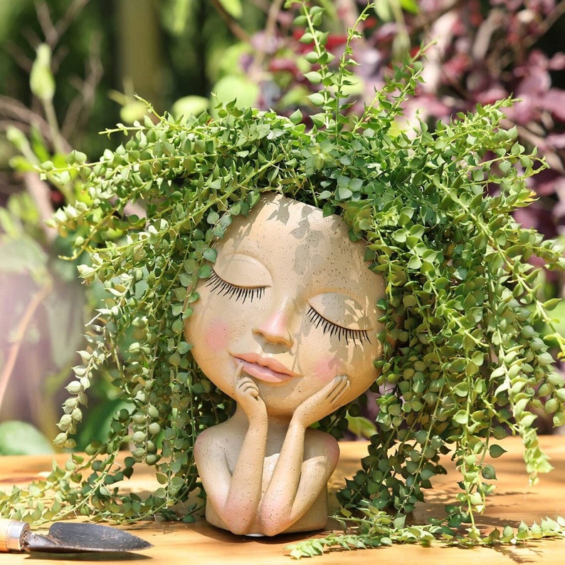 Girl Face Head Flower Planter Head Planter Succulent Etsy UK