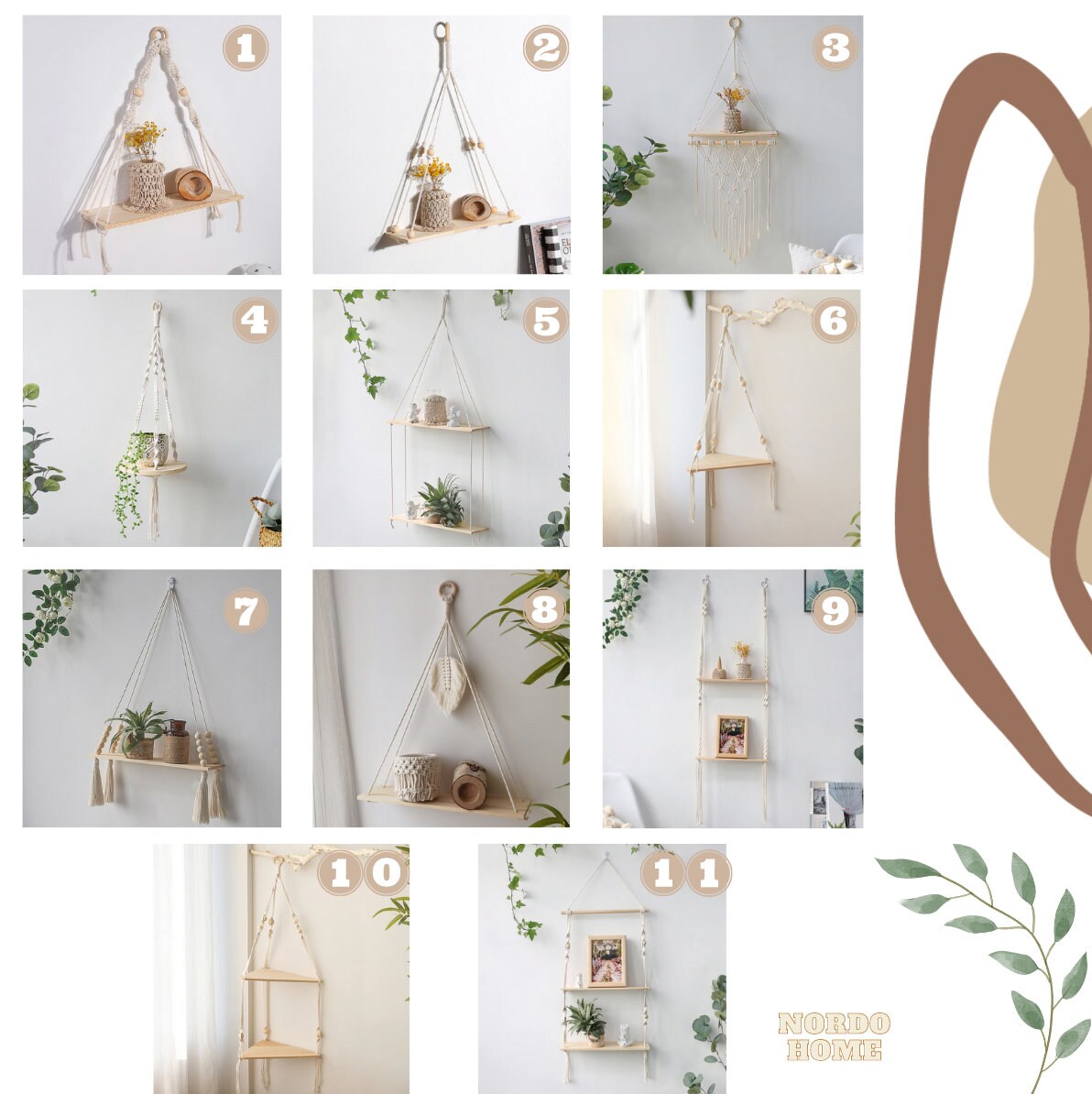 Boho Macrame Hanging Shelf Floating Boho Wall Shelf Bathroom Etsy UK