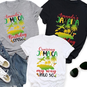 Personalized Jamaica Birthday Crew Shirt, Custom Jamaica 50th Birthday Trip Tee, Jamaica Birthday Squad Shirt, Jamaica Birthday Squad Party