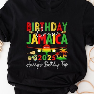 Personalized Jamaica Birthday Trip T-shirt, Jamaica Birthday Crew Shirt, Custom Name Birthday Shirt, Jamaica Birthday Queen Gift