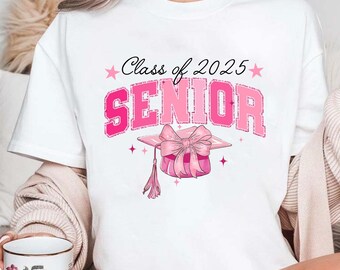 Senior 2025 Sweatshirt, Floral Senior 2025 Class of 2025 Shirt, Graduation 2025 T-Shirt, Senior Gift Graduation, Senior Coquette Shirt