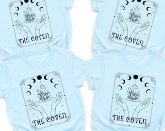 Aangepaste Witchy Bride The Coven Tarot Card Shirt, Tarot Bachelorette Matching Tee, Halloween Bachelorette Party Shirt, Spooky Bride Shirt