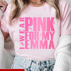 Personalized I Wear Pink For My Shirt, Family Support Squad Shirts, Pink Ribbon Shirt, Support Team Shirt, Pink October Shirt