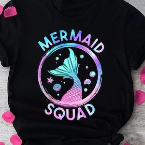 Meerjungfrau Squad Shirt, kleine Meerjungfrau Geburtstag Shirt, Meerjungfrau Geburtstag passende Shirt, Meerjungfrau Mädchen Shirt, passendes Geburtstagsparty Shirt