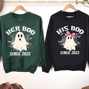 Im Her Boo Shirt, Im His Boo Shirt, Custom Ghost Since Shirts, Spooky Anniversary Gift, Spooky Couple Tee, Halloween Matching Couple Tee