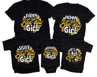 Personalized Family Bee Birthday Shirts, First Bee Day Birthday Matching Family Shirts, Family Matching Birthday Bee, First Birthday T-Shirt