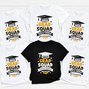 Personalized Graduation Squad Shirts, Custom Proud Family TShirt, Class Of Family Graduation Tshirts, Group 2025 Grad Tees Class of 2025 Tee