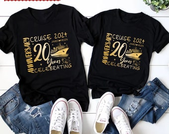 Personalisiertes Jubiläums-Kreuzfahrt-Shirt, benutzerdefinierte Jahre Jahrestags-Kreuzfahrt-Shirt, Kreuzfahrt-Paar-T-Shirts, Hochzeitsjubiläumsurlaubs-Hemd