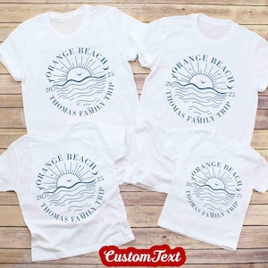 Personalized Family Beach Trip Shirts, Custom Beach Location Tee, Family Beach Vacation Shirt, Family Matching Shirts Customized Family Trip