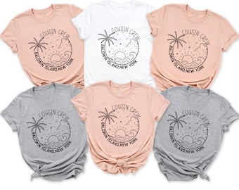 Gepersonaliseerde neef crew strandvakantie shirts, aangepaste bestemming T-shirts, neef vakantie cadeau, familie neef geschenken, neef team matching