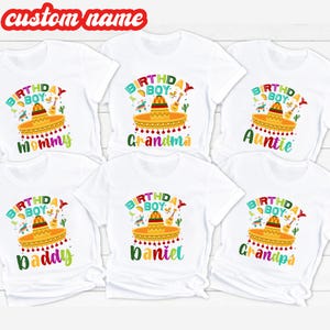Personalized Sombrero Birthday Shirt, Custom Mexican Family Birthday Shirt, Cinco De Mayo Birthday Boy Shirt, Family Matching Birthday Tee