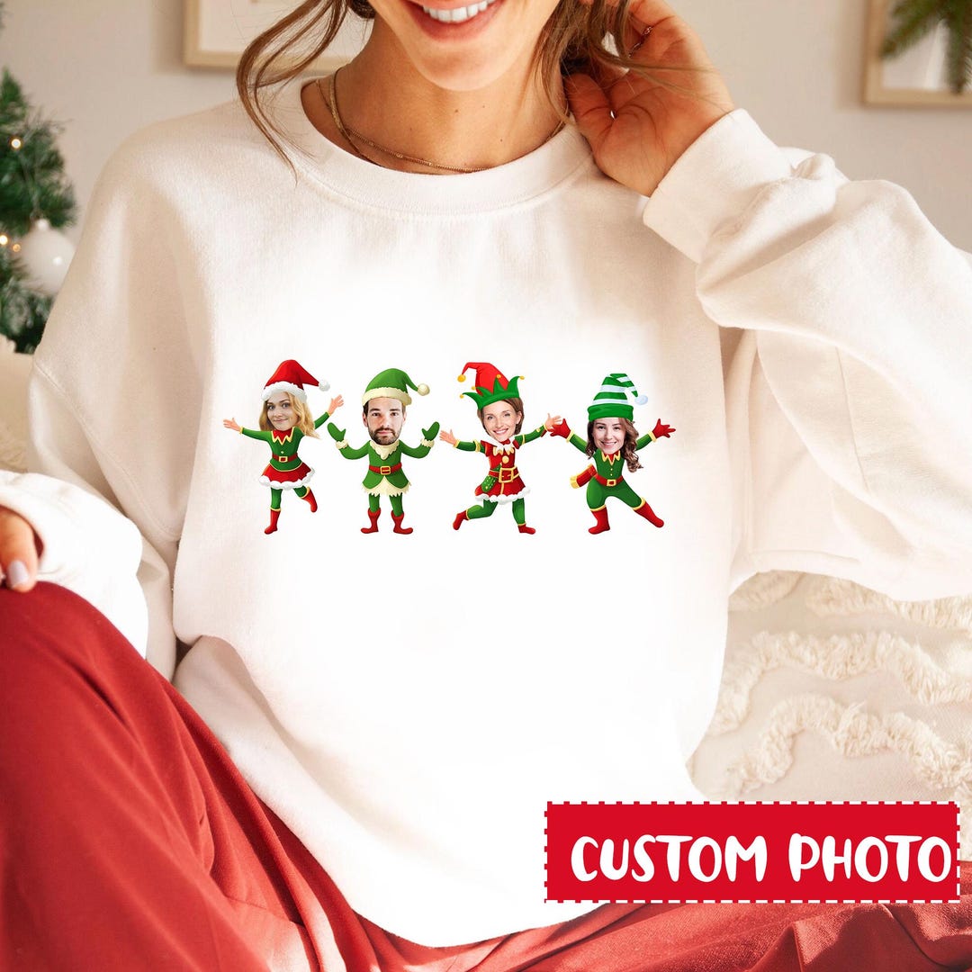 Personalized Christmas Elf Shirts, Custom Family Face Elf Christmas ...