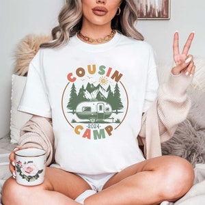 Camiseta retro Cousin Camp 2024, camiseta de verano para niños pequeños y jóvenes, regalo para amantes de la naturaleza, camiseta Cousin Crew, camiseta Cousins Crew Camp