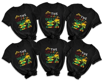 Camiseta personalizada de la Reina del Cumpleaños de Jamaica, Equipo de Cumpleaños de Jamaica, Camiseta a juego para grupos de cumpleaños, Viaje de cumpleaños a Jamaica 2025