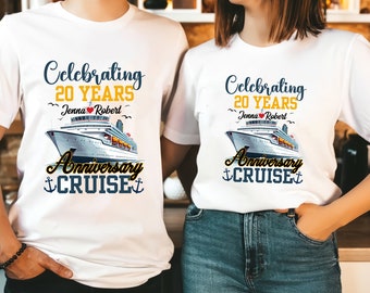 Personalisiertes Jubiläums-Kreuzfahrt-Shirt, individuelles Jubiläum 20 Jahre, Hochzeitsjubiläums-Shirt, Jubiläums-Paar-Shirt