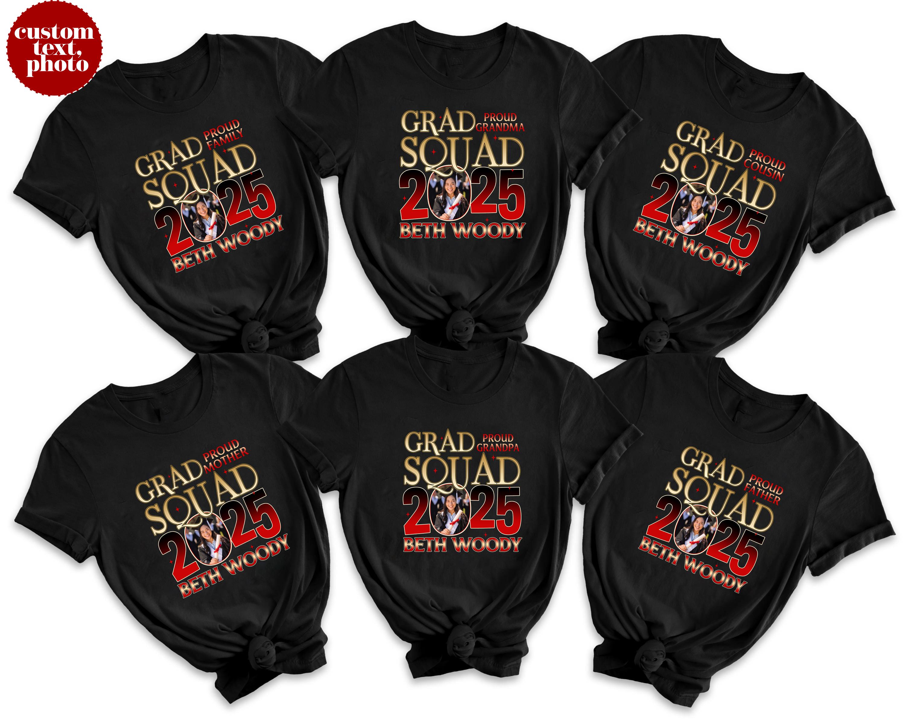 Personalized Grad Squad Family Shirt, Custom Graduate Photo Shirt ...