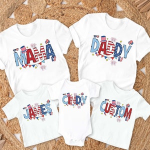 Personalized Patriotic Doodle Name Shirt, CUSTOM Name Independence Day, 4th of July Family Shirts, Patriotic Family Shirt, Fourth of July