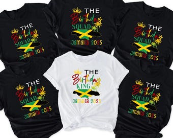 Camiseta de cumpleaños personalizada de Jamaica, camiseta de vacaciones en Jamaica, camisetas de equipo de cumpleaños, celebración de cumpleaños, camiseta de grupo de fiesta de cumpleaños
