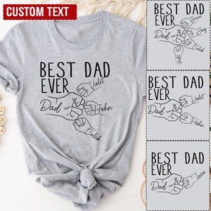 Personalized Best Dad Ever Shirt Custom Fist Bump Tee, Custom Fist Bump Dad Shirt, Dad Shirt With Kids Names, Father&#39;s Day Gift Husband Gift
