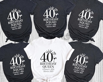 Magliette personalizzate per gruppi di compleanno, maglietta per squadre di compleanno da donna, maglietta personalizzata per il 40° compleanno, maglietta per viaggio di compleanno, magliette per gruppi di compleanno