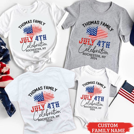 Personalized Family July 4th Celebration Shirt, Fourth of July, 4th of July Family Celebration Patriotic 4th of July Fourth of July Vacation