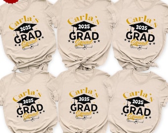 Personalized Grad Squad 2025 with Name Shirt, Family Graduation Shirt, Family Grad Tshirt, Senior Family, Graduation Shirts For Family