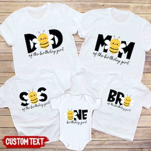 Customized Bee First Birthday Shirts, Mommy Daddy Bee 1st Birthday T-shirts, 1st Birthday Girl Outfit Bee Baby Shower Tees Bumble Bee Gender