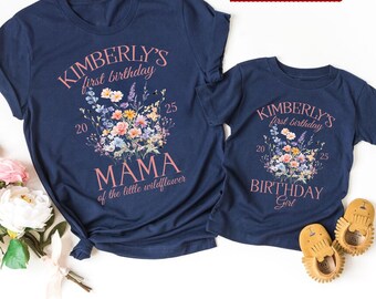 Personalized Little Wildflower Birthday Shirt, Wild Flower First Birthday Outfit, Floral Matching Family Shirts, Wild One Birthday Outfit