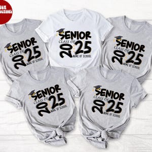 Personalized Senior Class Of 2025 Shirt, Custom Name of School Tee, Senior Sweatshirt, Gift For Senior, High School Grad, Grad Celebration