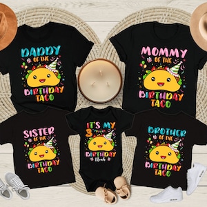 Personalized Matching Family Taco Birthday Shirt, Sombrero Birthday Shirt, Fiesta Party Shirt, Taco Birthday Family Shirt