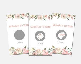 Wedding scratch off cards, blush bridal shower, bridal shower game, bridal shower scratch off, bridal shower, scratch off cards