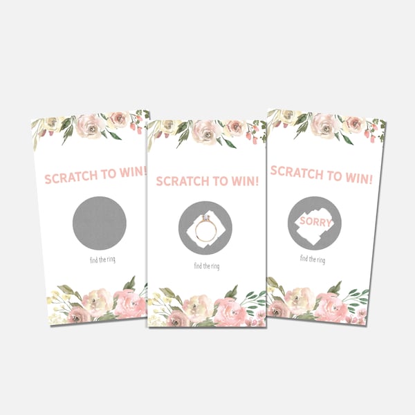 Wedding scratch off cards, blush bridal shower, bridal shower game, bridal shower scratch off, bridal shower, scratch off cards