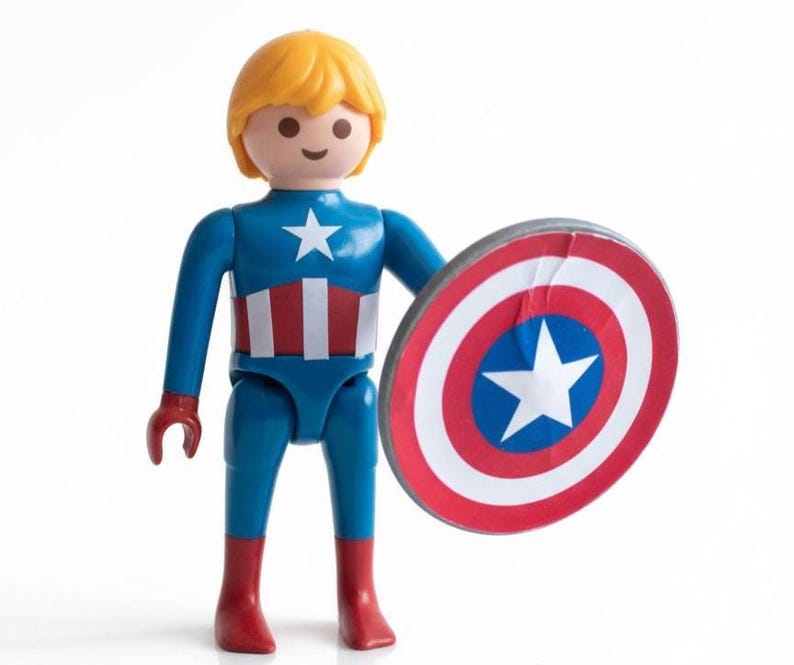 Playmobil Customizado Capitán América – Figura Coleccionista SUPERHEROE imagen 1