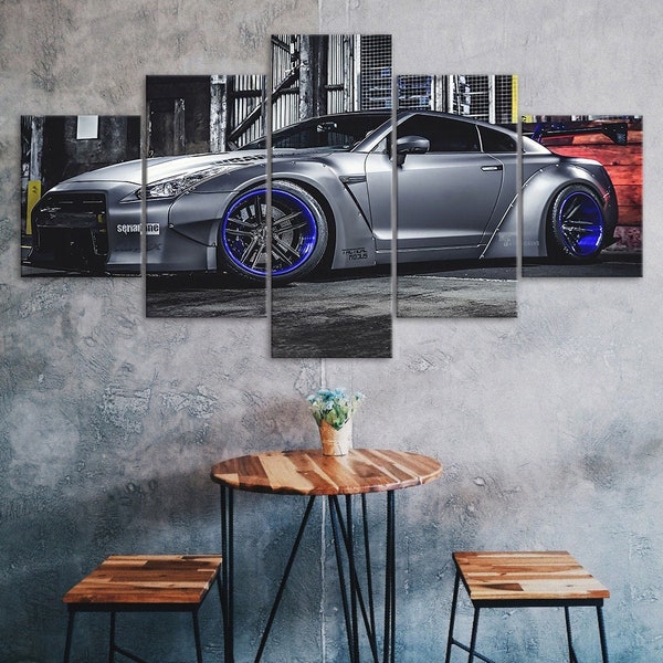 Nissan Skyline Sports Car 5 Piece Canvas Wall Art Multi Panel Print Modern Poster Home Decor Picture Gift For Him For Her