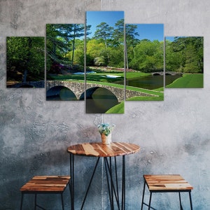 Augusta Masters Golf Course Nature Cenário 5 peças cinco painéis de parede impressão em tela arte moderna pôster imagem decoração de casa presente para ele para ela