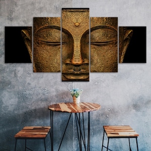 Buddha Meditation State 5 Piece Five Panel Wall Canvas Print Modern Art Poster Picture Home Decor Gift For Him For Her