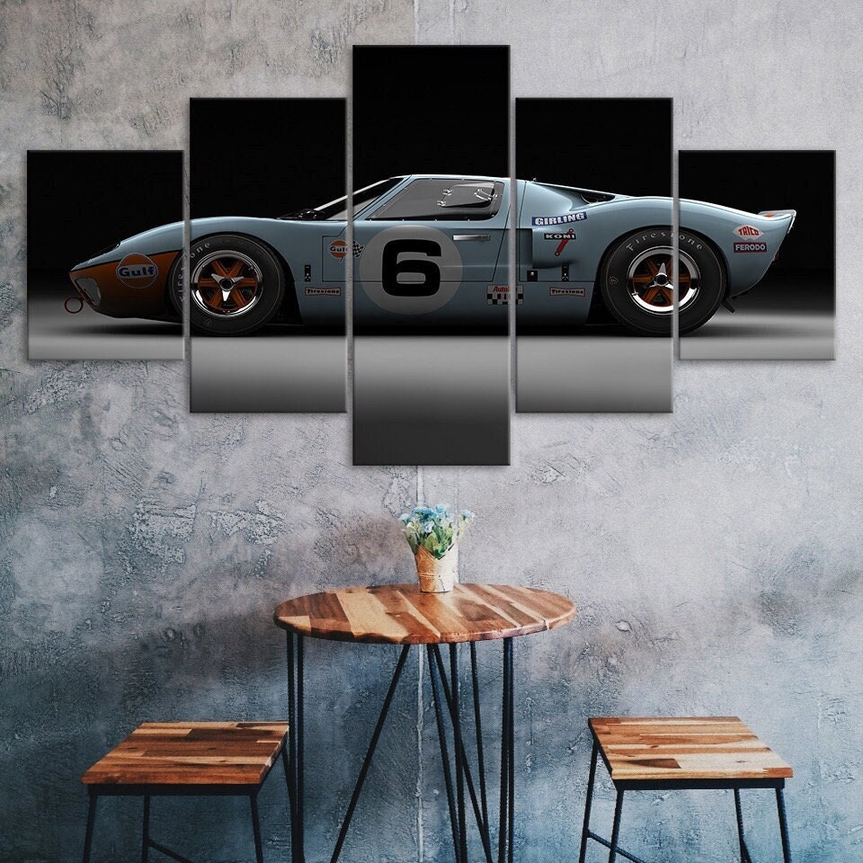 Ford GT40 Sports Car 5 Piece Canvas Wall Art Multi Panel Print