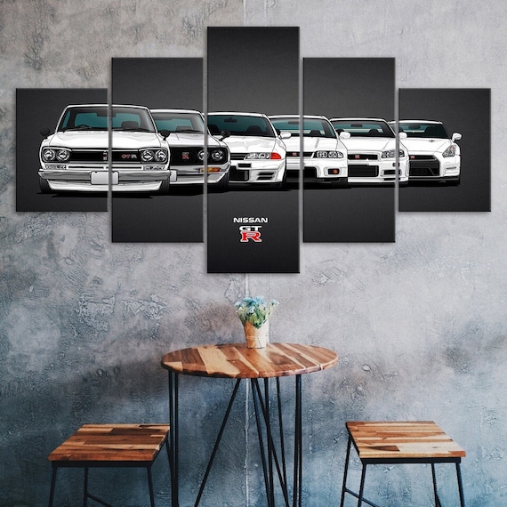 Nissan Skyline Evolution Car Canvas 5 Piece Five Panel Print