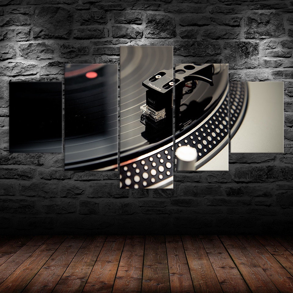 DJ Music Instrument Turntable 5 Piece Five Panel Canvas Print
