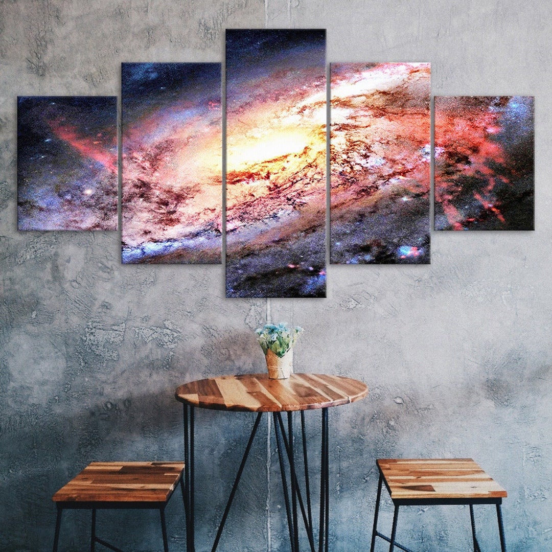 Universe Space Galaxy Nebula Canvas 5 Piece Five Panel Wall Print ...