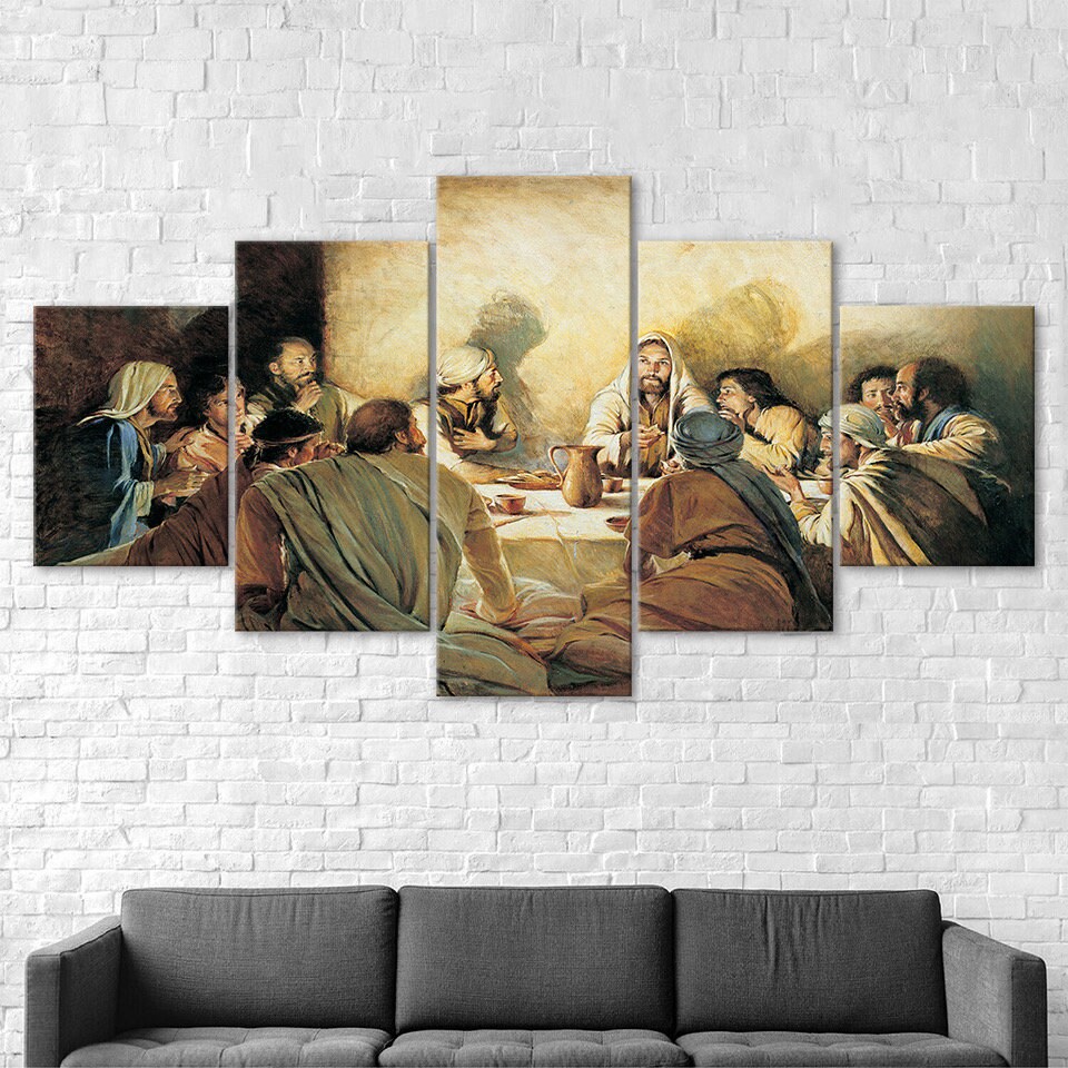 FAGUANG The Last Supper Jesus Christ Poster Decorative Painting Canvas Wall Art Living Room Posters Bedroom Painting 08x12inch(20x30cm