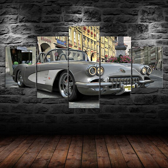 Classic Chevrolet Corvette Car Canvas 5 Piece Five Panel Print