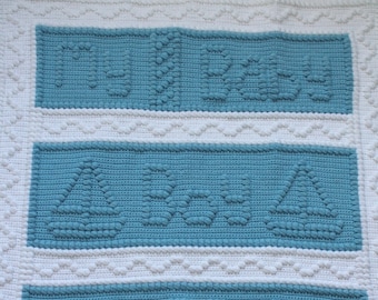 My Baby Boy Crochet Blanket Digital Pattern