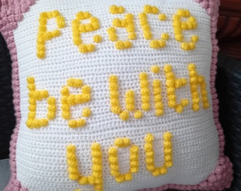 Peace Be With You Cushion - Crochet Chart Pattern (download)