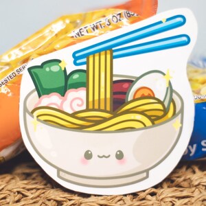 Ramen Bowl Kawaii Sticker Glossy Vinyl Water Proof