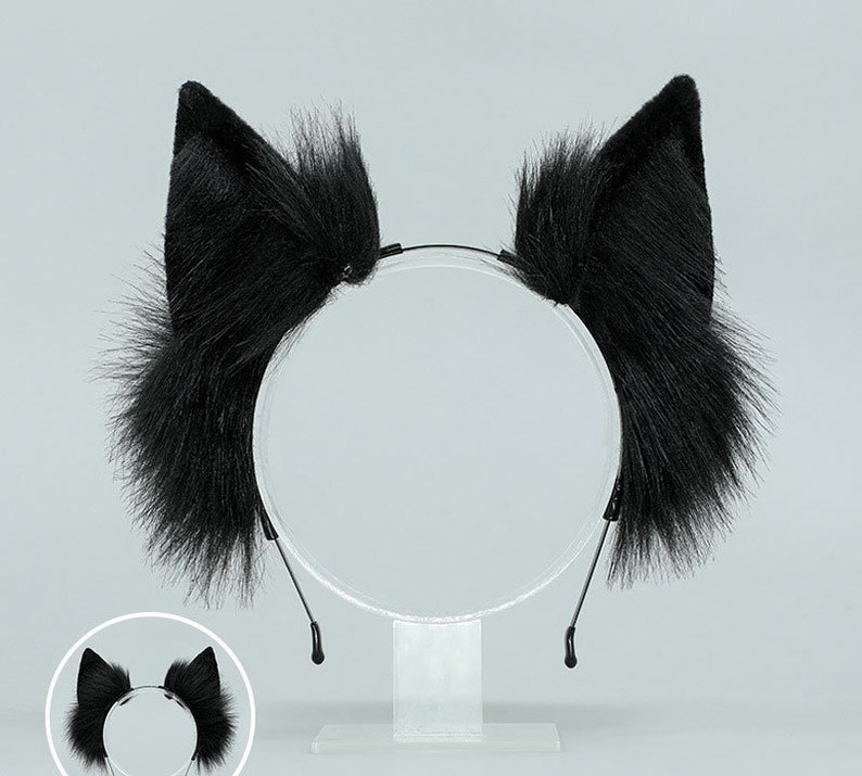 Cat Ear Black Cat Ears Tail Fox Ear Petplay Classic Black Etsy