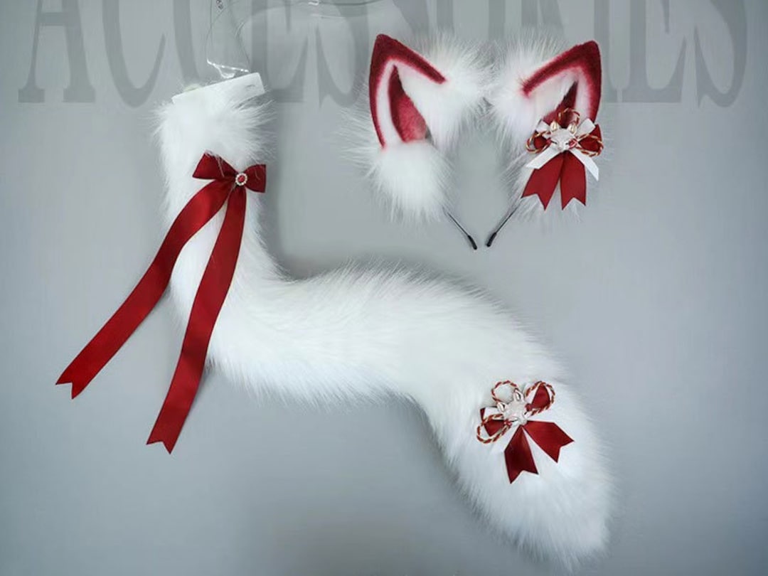Cat Ear Red Cat Ears Tail Fox Ear Petplay Classic Black Etsy