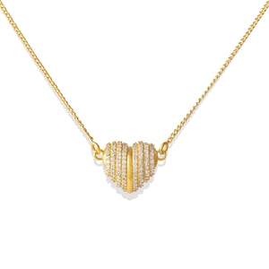 Small Diamond Heart Necklace, Gold Diamond Heart Necklace, Mini Diamond Heart Necklace, Mothers Day, Gold Diamond Heart, for your Loved one