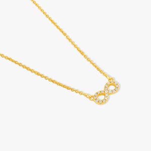Gold Infinity Anhänger Halskette - zierliche CZ Unendlichkeit Symbol Halskette, minimalistische vergoldete Kettenhalskette für Frauen, Diamant Infinity Anhänger